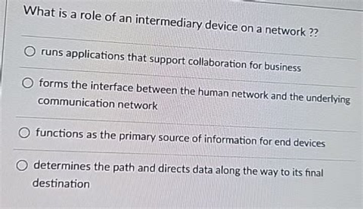 What is a role of an intermediary device on a network?