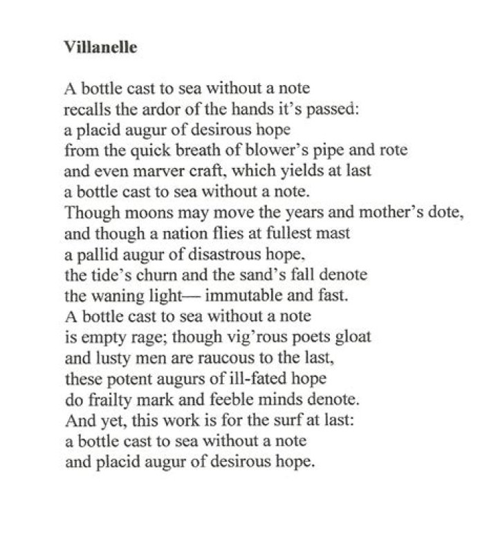 What is a Villanelle in poetry?