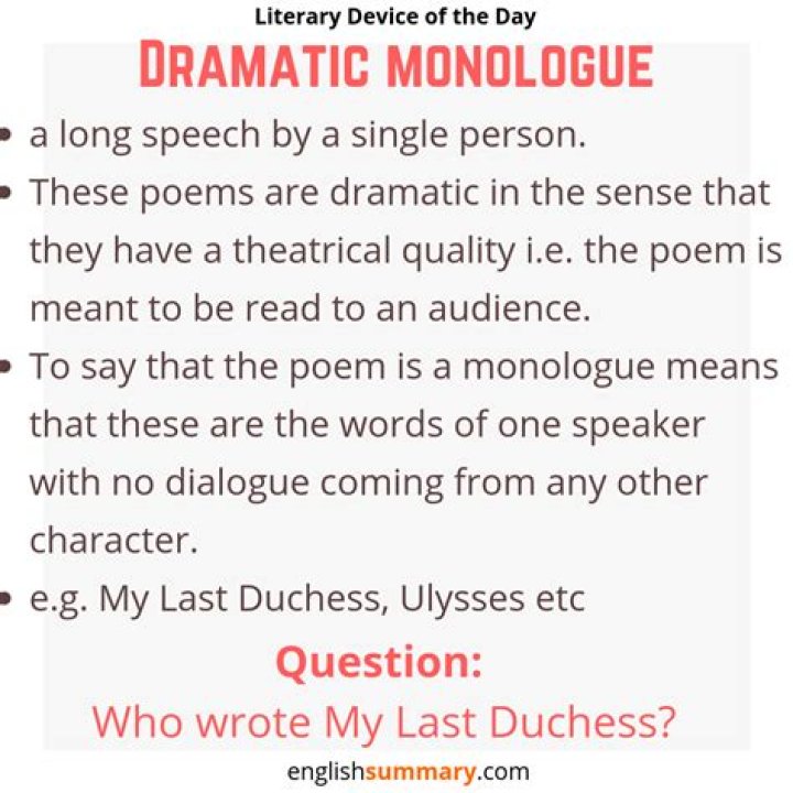 What is an example of a monologue?