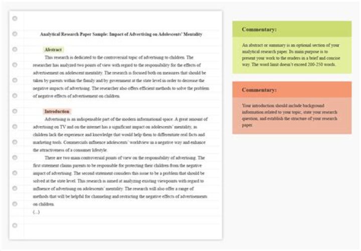 What is an example of an analytical report?