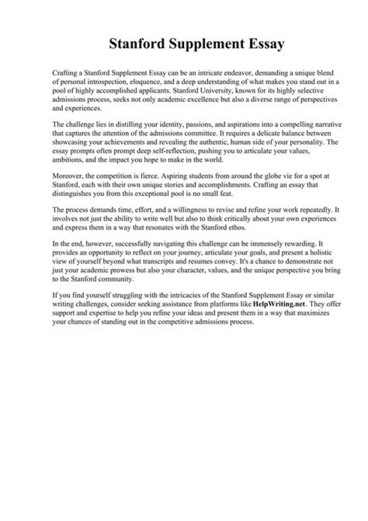 What is Harvard's supplement essay?