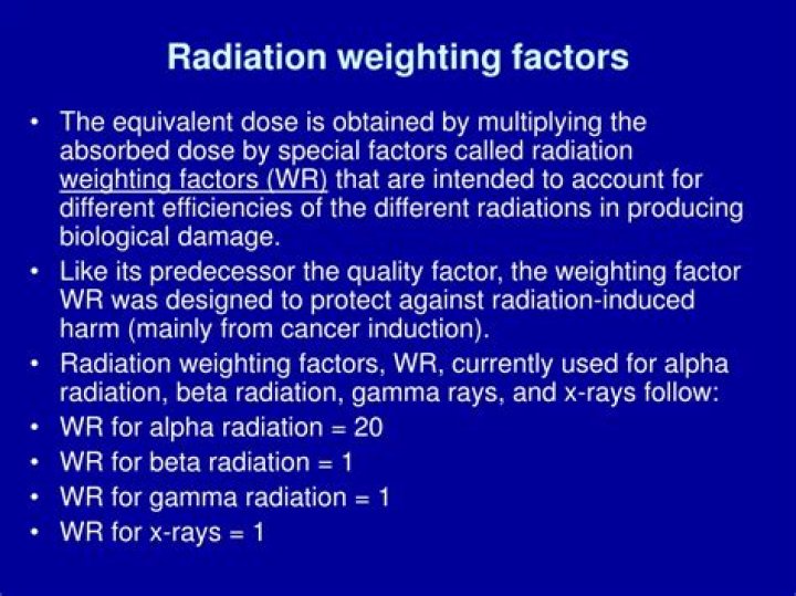 What is radiation weighting factor?