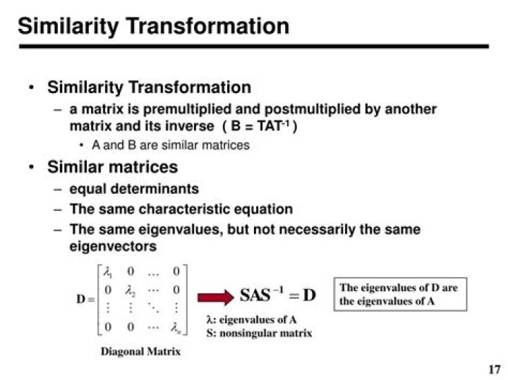 What is similarity transformation of a matrix?