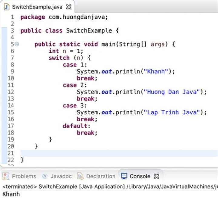 What is switch case in java with example?