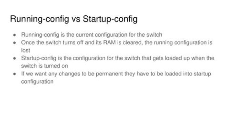 What is the difference between running config and startup config?