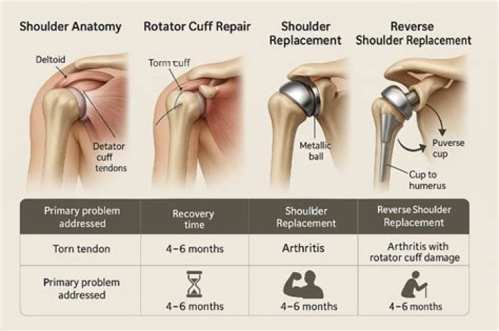 What is the difference between total shoulder replacement and reverse shoulder replacement?