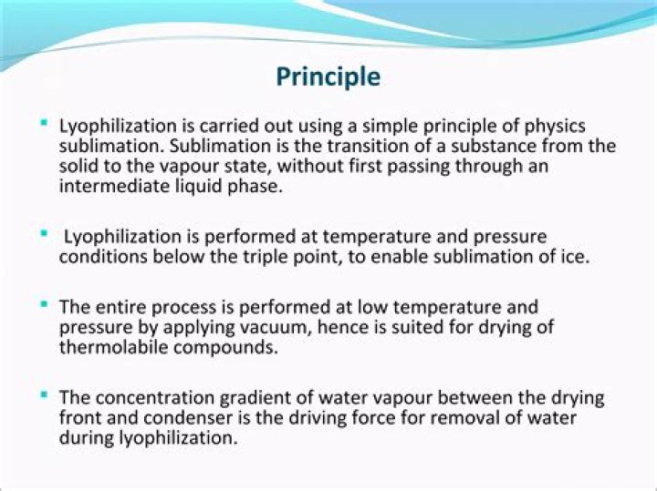 What is the purpose of lyophilization?