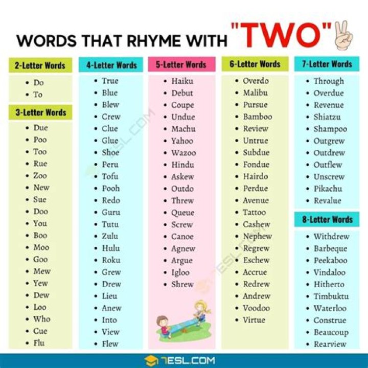What is the rhyming word of few?