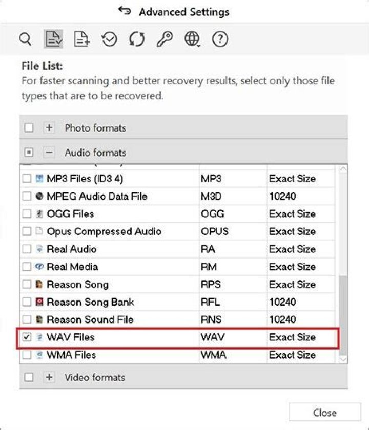 What is WAV file format used for?