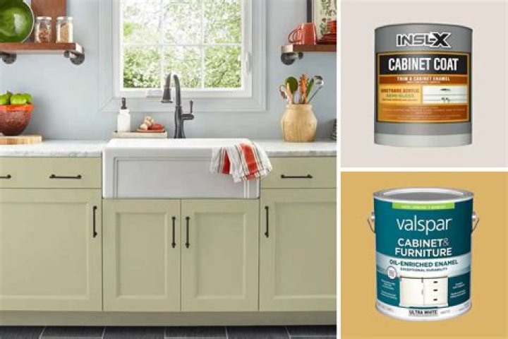 What kind of paint is used for cabinets?