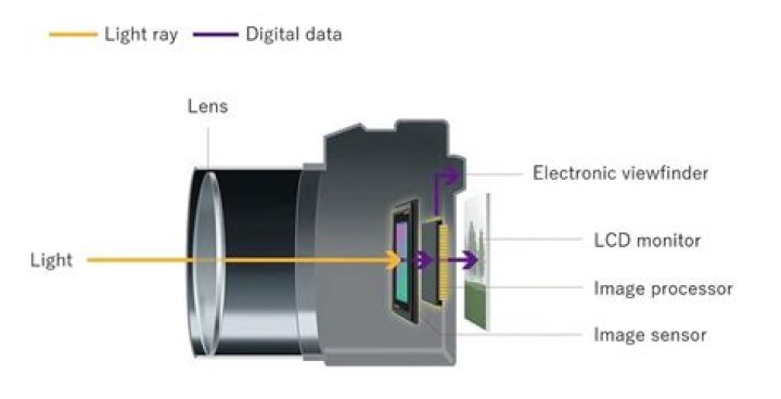 What part of the camera receives light entering the camera and focuses it on the digital sensor?