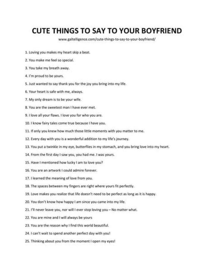 What to say you like about your boyfriend?