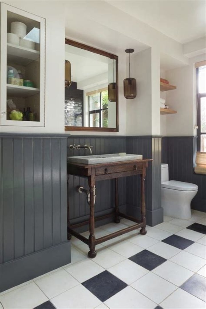 What type of wainscoting can be used in a bathroom?