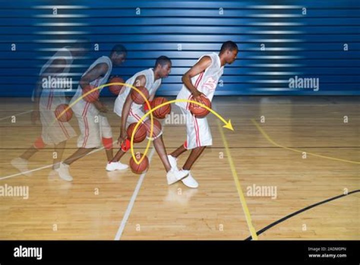 When a basketball player dribbles a ball?