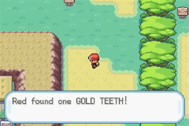 Where are the gold teeth in Pokemon Blue?