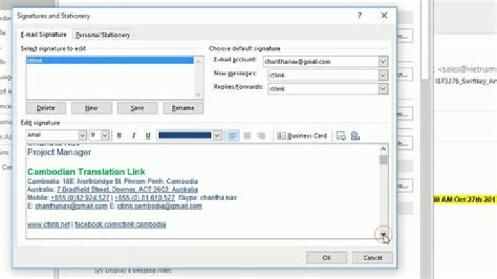 Where do I edit signature in Outlook?