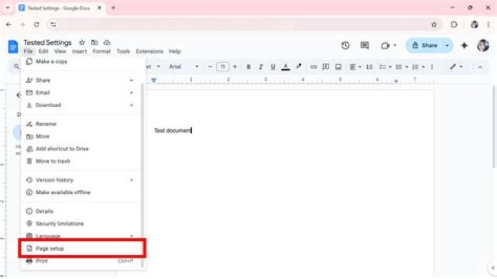 Where is Page Setup in open office?