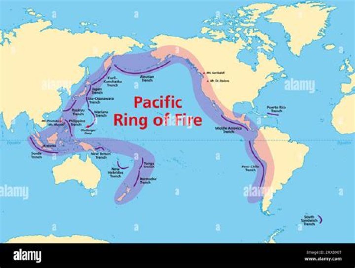 Where is the Pacific Ring of Fire located?