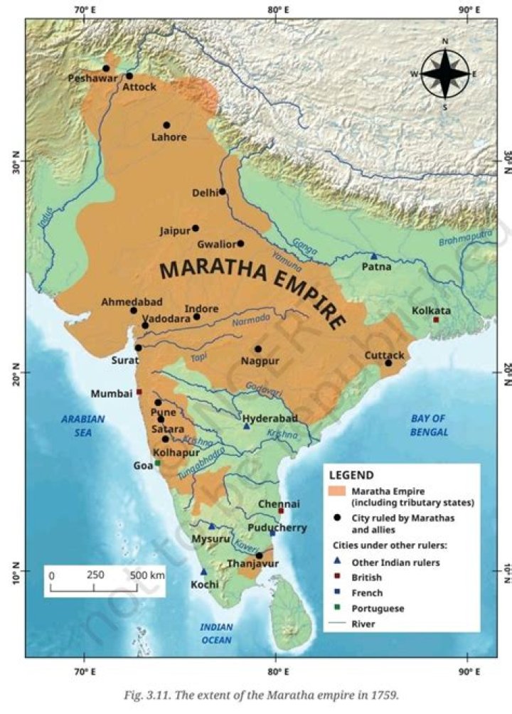 Which British administrator finally defeated the Marathas?