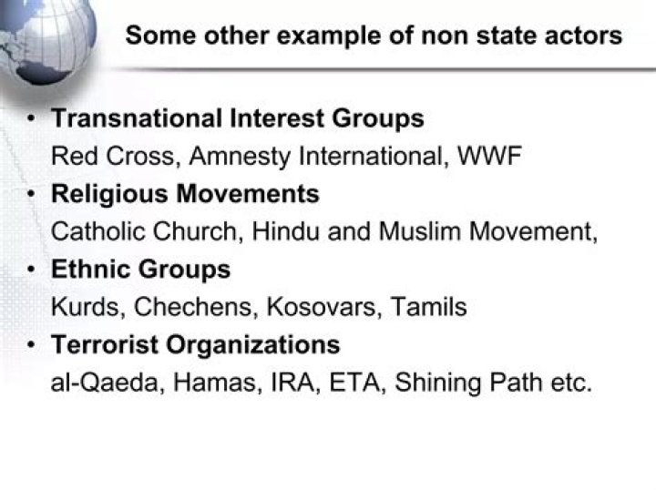 Who are the non state actors in international relations?
