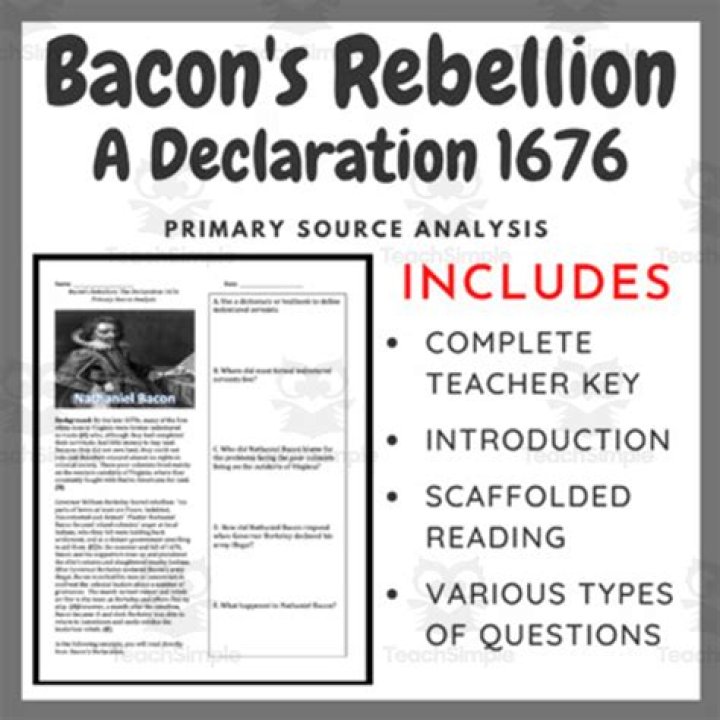 Why was the Bacon's Rebellion declaration originally created?